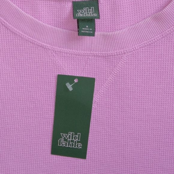 Wild Fable NWT Violet Oversized Waffle Knit Longsleeve Tee Small - Picture 4 of 10